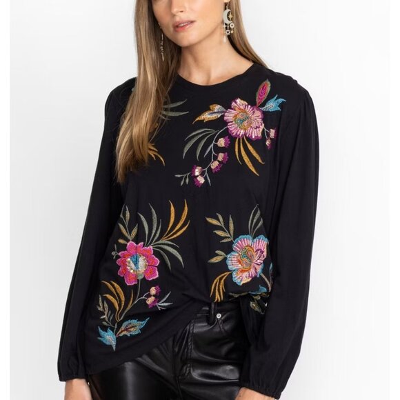 NWT Johnny Was Sidonia Bishop Sleeve Tee (M) - Picture 1 of 8